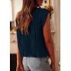 imagePRETTYGARDEN Womens Summer Sweaters Vest 2025 Sleeveless Button Down Cropped Pockets Chunky Knit Cardigan Trendy Tank TopsNavy