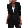 imagePRETTYGARDEN Womens Spring Fall Business Casual Blazers Long Sleeve Notch Lapel Trendy Work Office Blazer Jackets OuterwearBlack