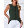 imagePRETTYGARDEN Sweater Vest Women 2025 Spring Summer Casual Lightweight Knit Sleeveless Button Down Tank Tops Trendy ClothesArmy Green