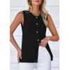 imagePRETTYGARDEN Sweater Vest Women 2025 Spring Summer Casual Lightweight Knit Sleeveless Button Down Tank Tops Trendy ClothesBlack