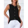 imagePRETTYGARDEN Sweater Vest Women 2025 Spring Summer Casual Lightweight Knit Sleeveless Button Down Tank Tops Trendy ClothesBlack