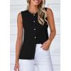 imagePRETTYGARDEN Sweater Vest Women 2025 Spring Summer Casual Lightweight Knit Sleeveless Button Down Tank Tops Trendy ClothesBlack