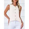 imagePRETTYGARDEN Sweater Vest Women 2025 Spring Summer Casual Lightweight Knit Sleeveless Button Down Tank Tops Trendy ClothesWhite