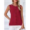 imagePRETTYGARDEN Sweater Vest Women 2025 Spring Summer Casual Lightweight Knit Sleeveless Button Down Tank Tops Trendy ClothesWine Red