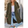 imagePRETTYGARDEN Womens 2025 Spring Fall Long Blazer Jackets Long Sleeve Lapel Pockets Loose Fit Work Casual Blazers OuterwearArmy Green