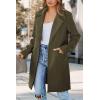 imagePRETTYGARDEN Womens 2025 Spring Fall Long Blazer Jackets Long Sleeve Lapel Pockets Loose Fit Work Casual Blazers OuterwearArmy Green