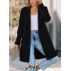 imagePRETTYGARDEN Womens 2025 Spring Fall Long Blazer Jackets Long Sleeve Lapel Pockets Loose Fit Work Casual Blazers OuterwearBlack