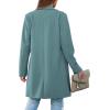 imagePRETTYGARDEN Womens 2025 Spring Fall Long Blazer Jackets Long Sleeve Lapel Pockets Loose Fit Work Casual Blazers OuterwearBlue Green