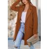 imagePRETTYGARDEN Womens 2025 Spring Fall Long Blazer Jackets Long Sleeve Lapel Pockets Loose Fit Work Casual Blazers OuterwearBrown
