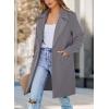 imagePRETTYGARDEN Womens 2025 Spring Fall Long Blazer Jackets Long Sleeve Lapel Pockets Loose Fit Work Casual Blazers OuterwearGrey