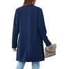 imagePRETTYGARDEN Womens 2025 Spring Fall Long Blazer Jackets Long Sleeve Lapel Pockets Loose Fit Work Casual Blazers OuterwearNavy