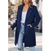 imagePRETTYGARDEN Womens 2025 Spring Fall Long Blazer Jackets Long Sleeve Lapel Pockets Loose Fit Work Casual Blazers OuterwearNavy