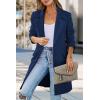 imagePRETTYGARDEN Womens 2025 Spring Fall Long Blazer Jackets Long Sleeve Lapel Pockets Loose Fit Work Casual Blazers OuterwearNavy