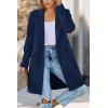 imagePRETTYGARDEN Womens 2025 Spring Fall Long Blazer Jackets Long Sleeve Lapel Pockets Loose Fit Work Casual Blazers OuterwearNavy