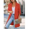 imagePRETTYGARDEN Womens 2025 Spring Fall Long Blazer Jackets Long Sleeve Lapel Pockets Loose Fit Work Casual Blazers OuterwearOrange Red