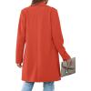imagePRETTYGARDEN Womens 2025 Spring Fall Long Blazer Jackets Long Sleeve Lapel Pockets Loose Fit Work Casual Blazers OuterwearOrange Red
