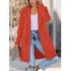 imagePRETTYGARDEN Womens 2025 Spring Fall Long Blazer Jackets Long Sleeve Lapel Pockets Loose Fit Work Casual Blazers OuterwearOrange Red