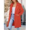 imagePRETTYGARDEN Womens 2025 Spring Fall Long Blazer Jackets Long Sleeve Lapel Pockets Loose Fit Work Casual Blazers OuterwearOrange Red