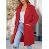 imagePRETTYGARDEN Womens 2025 Spring Fall Long Blazer Jackets Long Sleeve Lapel Pockets Loose Fit Work Casual Blazers OuterwearRed