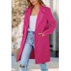 imagePRETTYGARDEN Womens 2025 Spring Fall Long Blazer Jackets Long Sleeve Lapel Pockets Loose Fit Work Casual Blazers OuterwearRose Red