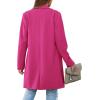 imagePRETTYGARDEN Womens 2025 Spring Fall Long Blazer Jackets Long Sleeve Lapel Pockets Loose Fit Work Casual Blazers OuterwearRose Red