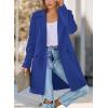 imagePRETTYGARDEN Womens 2025 Spring Fall Long Blazer Jackets Long Sleeve Lapel Pockets Loose Fit Work Casual Blazers OuterwearRoyal Blue