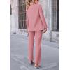 imagePRETTYGARDEN Womens Fall Spring 2 Piece Blazer Outfits Business Casual Oversized Jacket Wide Leg Work Pants Dressy Suit SetPink