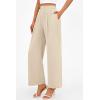 imagePRETTYGARDEN Womens Wide Leg Pants Dressy High Waisted Business Casual Work Office Suit Palazzo Pant TrousersBeige