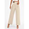 imagePRETTYGARDEN Womens Wide Leg Pants Dressy High Waisted Business Casual Work Office Suit Palazzo Pant TrousersBeige