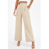 imagePRETTYGARDEN Womens Wide Leg Pants Dressy High Waisted Business Casual Work Office Suit Palazzo Pant TrousersBeige