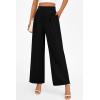 imagePRETTYGARDEN Womens Wide Leg Pants Dressy High Waisted Business Casual Work Office Suit Palazzo Pant TrousersBlack