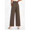 imagePRETTYGARDEN Womens Wide Leg Pants Dressy High Waisted Business Casual Work Office Suit Palazzo Pant TrousersBrown