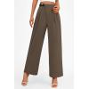 imagePRETTYGARDEN Womens Wide Leg Pants Dressy High Waisted Business Casual Work Office Suit Palazzo Pant TrousersBrown