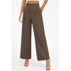 imagePRETTYGARDEN Womens Wide Leg Pants Dressy High Waisted Business Casual Work Office Suit Palazzo Pant TrousersBrown