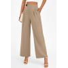 imagePRETTYGARDEN Womens Wide Leg Pants Dressy High Waisted Business Casual Work Office Suit Palazzo Pant TrousersCamel