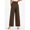 imagePRETTYGARDEN Womens Wide Leg Pants Dressy High Waisted Business Casual Work Office Suit Palazzo Pant TrousersCoffee