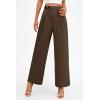 imagePRETTYGARDEN Womens Wide Leg Pants Dressy High Waisted Business Casual Work Office Suit Palazzo Pant TrousersCoffee