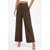 imagePRETTYGARDEN Womens Wide Leg Pants Dressy High Waisted Business Casual Work Office Suit Palazzo Pant TrousersCoffee