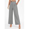 imagePRETTYGARDEN Womens Wide Leg Pants Dressy High Waisted Business Casual Work Office Suit Palazzo Pant TrousersGrey