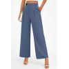 imagePRETTYGARDEN Womens Wide Leg Pants Dressy High Waisted Business Casual Work Office Suit Palazzo Pant TrousersGrey Blue