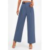imagePRETTYGARDEN Womens Wide Leg Pants Dressy High Waisted Business Casual Work Office Suit Palazzo Pant TrousersGrey Blue