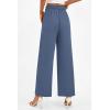 imagePRETTYGARDEN Womens Wide Leg Pants Dressy High Waisted Business Casual Work Office Suit Palazzo Pant TrousersGrey Blue