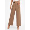 imagePRETTYGARDEN Womens Wide Leg Pants Dressy High Waisted Business Casual Work Office Suit Palazzo Pant TrousersKhaki