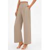 imagePRETTYGARDEN Womens Wide Leg Pants Dressy High Waisted Business Casual Work Office Suit Palazzo Pant TrousersLight Khaki