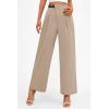 imagePRETTYGARDEN Womens Wide Leg Pants Dressy High Waisted Business Casual Work Office Suit Palazzo Pant TrousersLight Khaki