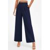 imagePRETTYGARDEN Womens Wide Leg Pants Dressy High Waisted Business Casual Work Office Suit Palazzo Pant TrousersNavy