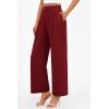 imagePRETTYGARDEN Womens Wide Leg Pants Dressy High Waisted Business Casual Work Office Suit Palazzo Pant TrousersWine Red
