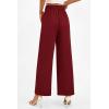 imagePRETTYGARDEN Womens Wide Leg Pants Dressy High Waisted Business Casual Work Office Suit Palazzo Pant TrousersWine Red