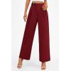 imagePRETTYGARDEN Womens Wide Leg Pants Dressy High Waisted Business Casual Work Office Suit Palazzo Pant TrousersWine Red