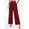 imagePRETTYGARDEN Womens Wide Leg Pants Dressy High Waisted Business Casual Work Office Suit Palazzo Pant TrousersWine Red